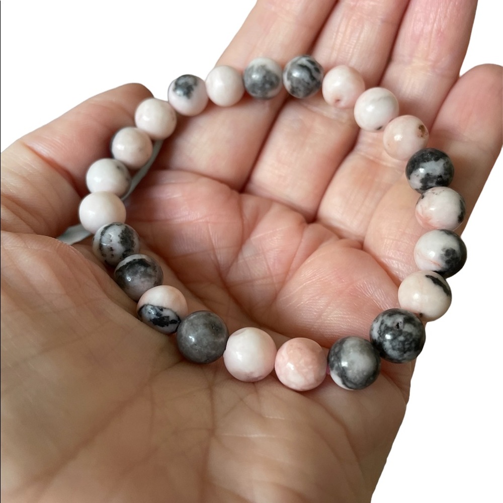 Pink Zebra Jasper Stretch Bracelet